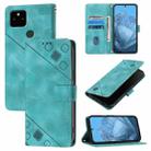 For Google Pixel 5a Skin-feel Embossed Leather Phone Case(Green) - 1