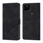 For Google Pixel 5a Skin-feel Embossed Leather Phone Case(Black) - 2