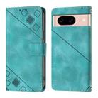 For Google Pixel 8a Skin-feel Embossed Leather Phone Case(Green) - 2