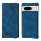 For Google Pixel 8a Skin-feel Embossed Leather Phone Case(Blue) - 2