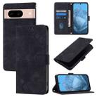 For Google Pixel 8a Skin-feel Embossed Leather Phone Case(Black) - 1