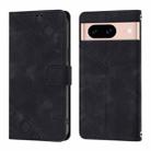 For Google Pixel 8a Skin-feel Embossed Leather Phone Case(Black) - 2