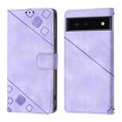 For Google Pixel 6 Skin-feel Embossed Leather Phone Case(Light Purple) - 2