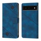 For Google Pixel 6 Skin-feel Embossed Leather Phone Case(Blue) - 2