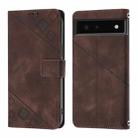 For Google Pixel 6 Skin-feel Embossed Leather Phone Case(Brown) - 2