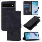 For Google Pixel 6 Skin-feel Embossed Leather Phone Case(Black) - 1