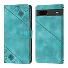 For Google Pixel 6a Skin-feel Embossed Leather Phone Case(Green) - 2