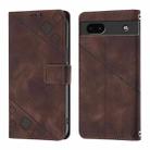 For Google Pixel 6a Skin-feel Embossed Leather Phone Case(Brown) - 2