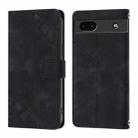 For Google Pixel 6a Skin-feel Embossed Leather Phone Case(Black) - 2