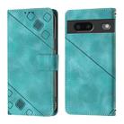 For Google Pixel 7 5G Skin-feel Embossed Leather Phone Case(Green) - 2