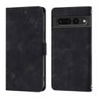 For Google Pixel 7 Pro 5G Skin-feel Embossed Leather Phone Case(Black) - 2