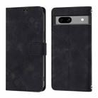 For Google Pixel 7a Skin-feel Embossed Leather Phone Case(Black) - 2