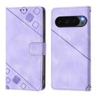 For Google Pixel 10 Pro XL 5G Global Skin-feel Embossed Leather Phone Case(Light Purple) - 2