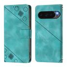 For Google Pixel 10 Pro XL 5G Global Skin-feel Embossed Leather Phone Case(Green) - 2