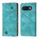For Google Pixel 9a Skin-feel Embossed Leather Phone Case(Green) - 3