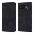 For Google Pixel 9a Skin-feel Embossed Leather Phone Case(Black) - 3