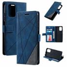 For Realme 9i 5G Skin Feel Splicing Leather Phone Case(Blue) - 1