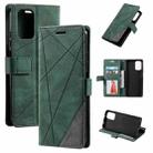 For Realme 9i 5G Skin Feel Splicing Leather Phone Case(Green) - 1