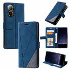 For Realme C67 4G Skin Feel Splicing Leather Phone Case(Blue) - 1