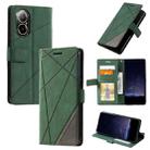 For Realme C67 4G Skin Feel Splicing Leather Phone Case(Green) - 1