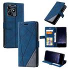 For Realme C53 Skin Feel Splicing Leather Phone Case(Blue) - 1