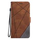 For Realme 13+ Skin Feel Splicing Leather Phone Case(Brown) - 2