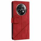 For Realme 13+ Skin Feel Splicing Leather Phone Case(Red) - 3