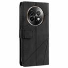For Realme 13+ Skin Feel Splicing Leather Phone Case(Black) - 3