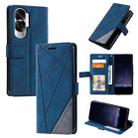 For Honor 90 Lite Skin Feel Splicing Leather Phone Case(Blue) - 1