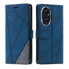 For Honor 200 5G Skin Feel Splicing Leather Phone Case(Blue) - 2