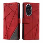 For Honor 200 5G Skin Feel Splicing Leather Phone Case(Red) - 2