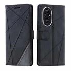 For Honor 200 5G Skin Feel Splicing Leather Phone Case(Black) - 2