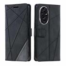 For Honor 200 Pro 5G Skin Feel Splicing Leather Phone Case(Black) - 2