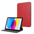 For iPad 10th Gen 10.9 2022 Simple Crazy Horse Leather Tablet Case(Red) - 1