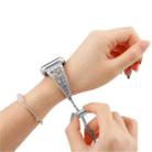For Apple Watch Series 7 41mm / 6 & SE & 5 & 4 40mm / 3 & 2 & 1 38mm Flower Pattern Adjustable B Style Wrist Strap(Silver) - 6