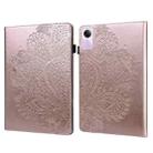 For Xiaomi Redmi Pad SE Peacock Embossed Pattern Leather Tablet Case(Rose Gold) - 1