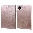 For Xiaomi Redmi Pad SE 8.7 Peacock Embossed Pattern Leather Tablet Case(Rose Gold) - 1