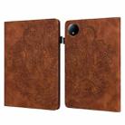 For Xiaomi Redmi Pad SE 8.7 Peacock Embossed Pattern Leather Tablet Case(Brown) - 1