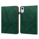 For Xiaomi Redmi Pad SE Solid Color Stripe Embossed Leather Tablet Case(Green) - 1