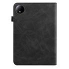 For Xiaomi Redmi Pad SE 8.7 Solid Color Stripe Embossed Leather Tablet Case(Black) - 3