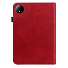 For Xiaomi Redmi Pad SE 8.7 Solid Color Stripe Embossed Leather Tablet Case(Red) - 3