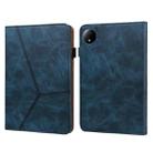 For Xiaomi Redmi Pad SE 8.7 Solid Color Stripe Embossed Leather Tablet Case(Blue) - 1