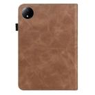 For Xiaomi Redmi Pad SE 8.7 Solid Color Stripe Embossed Leather Tablet Case(Brown) - 3