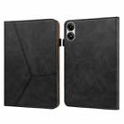 For Xiaomi Redmi Pad Pro 12.1 Solid Color Stripe Embossed Leather Tablet Case(Black) - 1