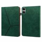 For Xiaomi Redmi Pad Pro 12.1 Solid Color Stripe Embossed Leather Tablet Case(Green) - 1