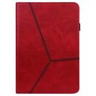 For Samsung Galaxy Tab S7 / S8 Solid Color Stripe Embossed Leather Tablet Case(Red) - 2