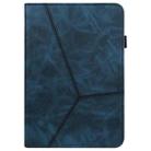 For Samsung Galaxy Tab S7 / S8 Solid Color Stripe Embossed Leather Tablet Case(Blue) - 2