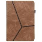 For Samsung Galaxy Tab S7 / S8 Solid Color Stripe Embossed Leather Tablet Case(Brown) - 2