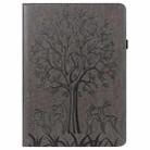 For Xiaomi Redmi Pad SE Tree & Deer Embossed Leather Tablet Case(Grey) - 2