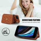 For iPhone SE 2022 / 2020 / 8 / 7 Crossbody Rhombic Horizontal Wallet Leather Phone Case(Brown) - 3